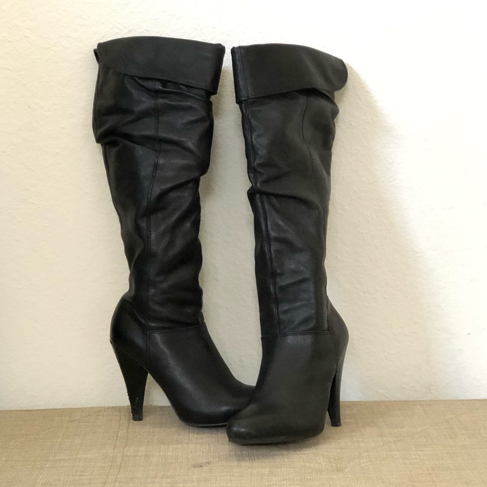 Aldo Knee-high Black Boots with Heel